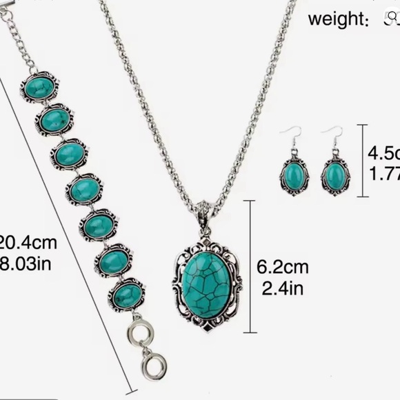 NEW Turquoise and Silver Jewelry Set - Picture 7 of 7